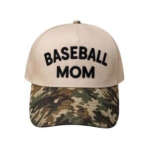 Zenana Baseball Mom Camo Green Embroidered Print Hat New Adjustable Camouflage